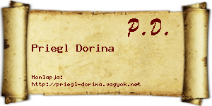 Priegl Dorina névjegykártya